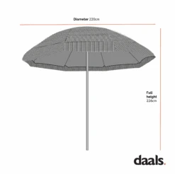 2.2M Thatch Patio Tiki Straw Parasol With Aluminium Tilt -Daals Shop Dimensional Drawings APR 2023 TIKIPARASOL