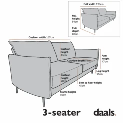 Bari Burnt Ochre Fabric Sofa 28 Bari Burnt Ochre Fabric Sofa -Daals Shop Dimensional Drawings AYSF 08 3ST