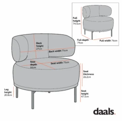 Penn Taupe Boucle Wing Back Accent Chair -Daals Shop Dimensional Drawings Mar 2023 ACH 750