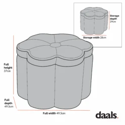 Pollie White Teddy Boucle Storage Stool -Daals Shop Dimensional Drawings Mar 2023 pouf 291 3d871482 ac68 45f5 b41c d47e9e5c146d