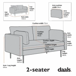 Pelham Orange Velvet Fabric Sofa -Daals Shop Dimensional Drawings LVSF 386 2ST
