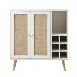 Frances Woven Rattan Drinks Cabinet, White -Daals Shop FT CAB 02 WHITE WB1