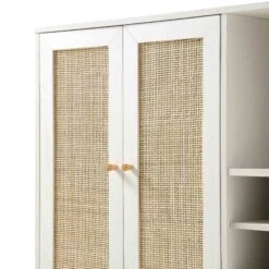 Frances Woven Rattan Drinks Cabinet, White -Daals Shop FT CAB 02 WHITE detail1