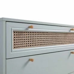 Anya Woven Rattan Chest Of 3 Drawer In Mint Colour 18 Anya Woven Rattan Chest Of 3 Drawer In Mint Colour -Daals Shop FT COD 001 SAGE detail1