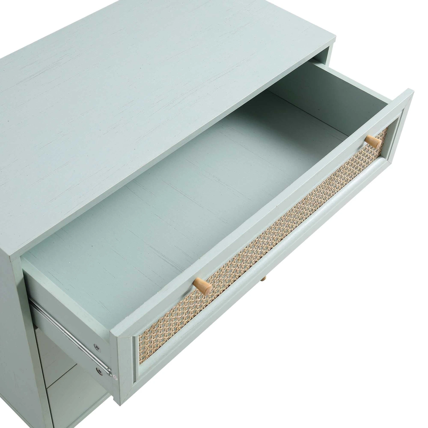 Anya Woven Rattan Chest Of 3 Drawer In Mint Colour 10 Anya Woven Rattan Chest Of 3 Drawer In Mint Colour - Image 10