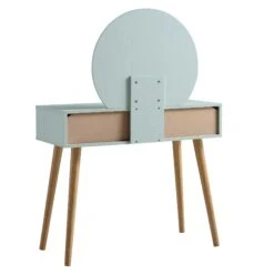 Frances Woven Rattan Dressing Table With Mirror, Mint -Daals Shop FT DRTA 01 SAGE WB4