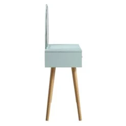 Frances Woven Rattan Dressing Table With Mirror, Mint -Daals Shop FT DRTA 01 SAGE WB5