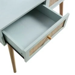 Frances Woven Rattan Dressing Table With Mirror, Mint -Daals Shop FT DRTA 01 SAGE detail3