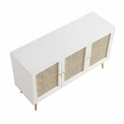 Frances Woven Rattan 3-Door Sideboard, White -Daals Shop FT SB 001 WHITE WB4
