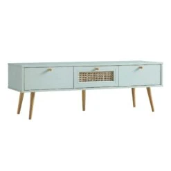 Anya Woven Rattan 3-Drawer TV Unit In Mint 15 Anya Woven Rattan 3-Drawer TV Unit In Mint -Daals Shop FT TV 001 SAGE WB2