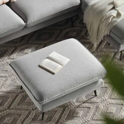 Obriel Grey Marl Fabric Footstool -Daals Shop GCSF 2299 GREY FAB STOOL scene2