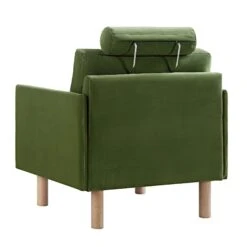 Timber Fern Green Velvet Armchair -Daals Shop GCSF 2348 MOSS VEL 1ST WB4