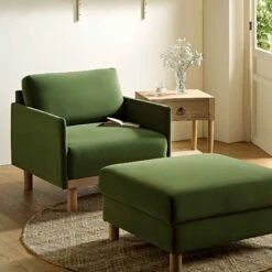 Timber Fern Green Velvet Armchair -Daals Shop GCSF 2348 MOSS VEL 1ST scene2