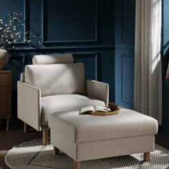 Timber Oatmeal Fabric Armchair 14 Timber Oatmeal Fabric Armchair -Daals Shop GCSF 2348 OAT FAB 1ST scene2