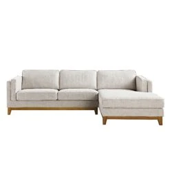 Dipley Oatmeal Woven Fabric Sofa, Grande Chaise Sofa Right Hand -Daals Shop GCSF 2398 OAT WOV RIGHT WB1