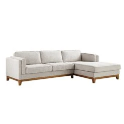 Dipley Oatmeal Woven Fabric Sofa, Grande Chaise Sofa Right Hand -Daals Shop GCSF 2398 OAT WOV RIGHT WB2