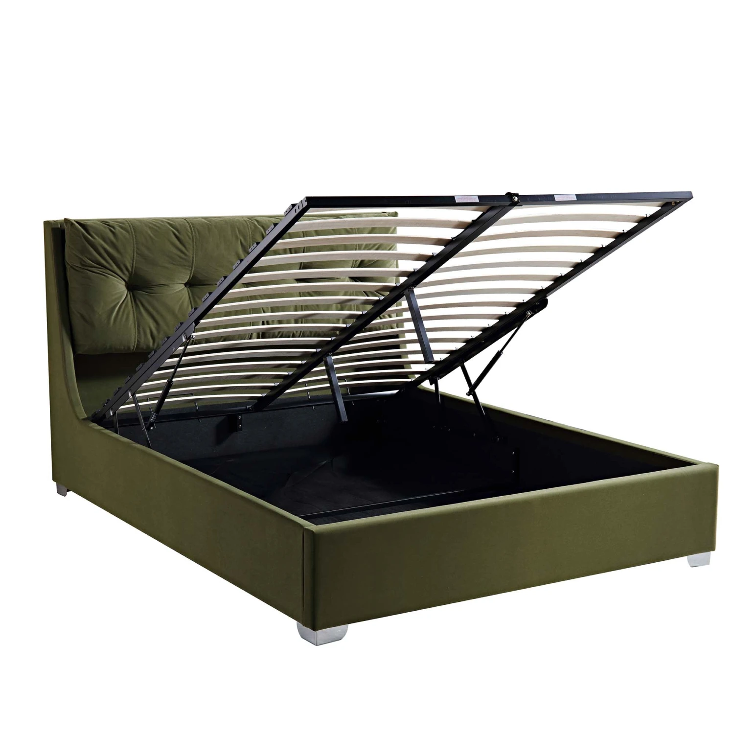 Hadley Moss Green Velvet Ottoman Storage Bed 8 Hadley Moss Green Velvet Ottoman Storage Bed - Image 8