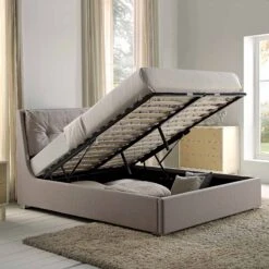 Hadley Stone Fabric Ottoman Storage Bed -Daals Shop JAH 010 SAND FAB scene2