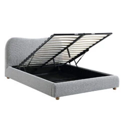 Egerie Curved Headboard Mist Grey Boucle Ottoman Storage Bed -Daals Shop JAH 011 GREY BOUCLE WB3