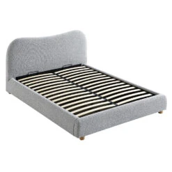 Egerie Curved Headboard Mist Grey Boucle Ottoman Storage Bed -Daals Shop JAH 011 GREY BOUCLE WB4