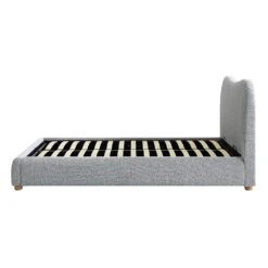 Egerie Curved Headboard Mist Grey Boucle Ottoman Storage Bed -Daals Shop JAH 011 GREY BOUCLE WB5