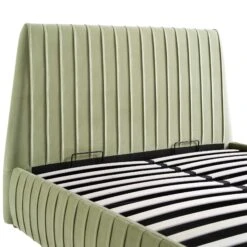 Helia Pleated Ottoman Storage Bed, Lichen Velvet -Daals Shop JAH 012 LICHEN VEL detail1