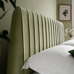 Helia Pleated Ottoman Storage Bed, Lichen Velvet -Daals Shop JAH 012 LICHEN VEL scene3