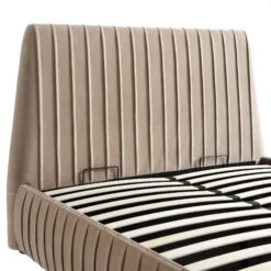 Helia Pleated Ottoman Storage Bed, Taupe Velvet -Daals Shop JAH 012 MINK VEL detail1