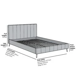 Sylvie Velvet Upholstered Bed Frame With Golden Chrome Legs, Champagne Velvet -Daals Shop JAH 06