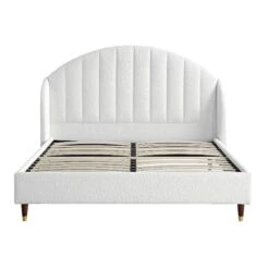 Eleanor White Boucle Upholstered Bed Frame With Domed Headboard 17 Eleanor White Boucle Upholstered Bed Frame With Domed Headboard -Daals Shop JAH 08 ECRU BOU WB1