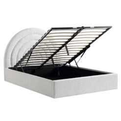 Archer White Boucle Ottoman Storage Bed -Daals Shop JAH 09 ECRUBOUCLE WB2