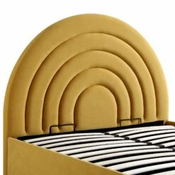 Archer Mustard Yellow Velvet Ottoman Storage Bed -Daals Shop JAH 09 MUSTVEL detail1