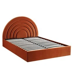 Archer Rust Velvet Ottoman Storage Bed -Daals Shop JAH 09 RUSTVEL WB1