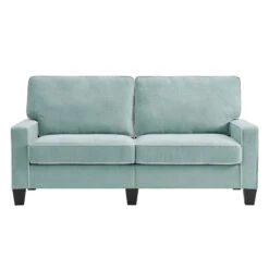 Sherbrook Large 2-Seater Mint Brushed Fabric Sofa With Contrasting Piping -Daals Shop LVSF 02 MINT 3ST WB1