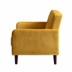 Clarence 2-Seater Sofa In Mustard Yellow Velvet -Daals Shop LVSF 06 MUSTARDVEL 2ST WB4