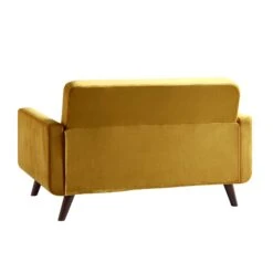 Clarence 2-Seater Sofa In Mustard Yellow Velvet -Daals Shop LVSF 06 MUSTARDVEL 2ST WB5