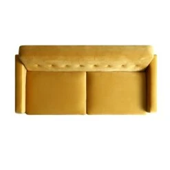 Clarence 3-Seater Sofa In Mustard Yellow Velvet -Daals Shop LVSF 06 MUSTARDVEL 3ST WB3
