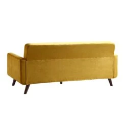 Clarence 3-Seater Sofa In Mustard Yellow Velvet -Daals Shop LVSF 06 MUSTARDVEL 3ST WB5