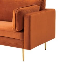 Pelham Orange Velvet Fabric Sofa -Daals Shop LVSF 386 ORANGEVEL 3ST detail2