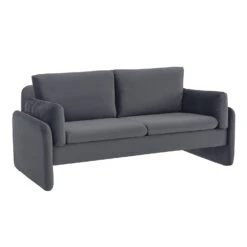 Clapham 2-Seater Grey Velvet Fabric Sofa -Daals Shop LVSF 89 GREYVEL 2ST WB2