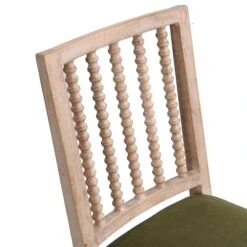 Hemingford Set Of 2 Moss Green Velvet Bobbin Spindle Dining Chair -Daals Shop LW DCH 511 GREENVEL 2P detail1