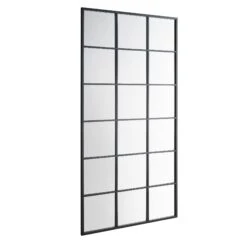 Chardwell Full Length Industrial Metal Window Mirror 180 X 100 Cm, Black -Daals Shop MIRR 005 BLACK WB2