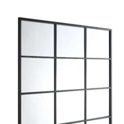 Chardwell Full Length Industrial Metal Window Mirror 180 X 100 Cm, Black -Daals Shop MIRR 005 BLACK detail1