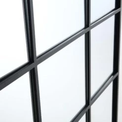 Chardwell Full Length Industrial Metal Window Mirror 180 X 100 Cm, Black -Daals Shop MIRR 005 BLACK detail2