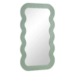 Venus Full Length Wave Mirror 180 X 100 Cm, Sage Green -Daals Shop MIRR 162 SAGE WB2