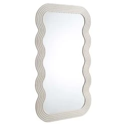 Venus Full Length Wave Mirror 180 X 100 Cm, Washed White -Daals Shop MIRR 162 WASHWHITE WB2