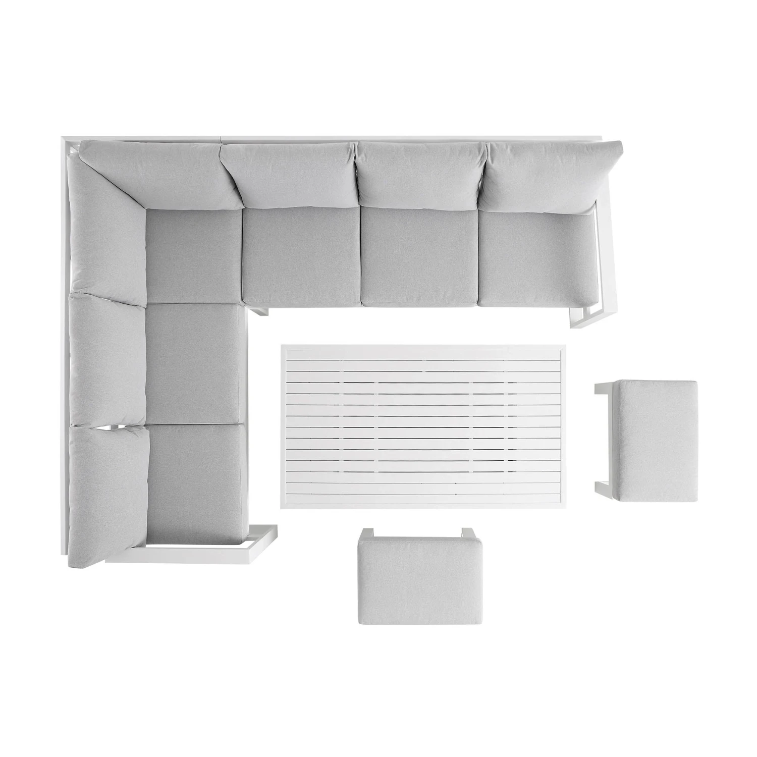 Albany Aluminium Large Corner Casual Dining Set With Rising Table, White 8 Albany Aluminium Large Corner Casual Dining Set With Rising Table, White - Image 8