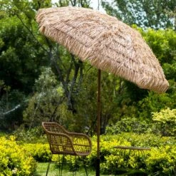 2.2M Thatch Patio Tiki Straw Parasol With Aluminium Tilt -Daals Shop OD PRSL 30 scene2
