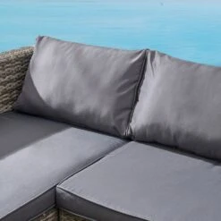 Troy Corner Rattan Garden Sofa Set With Table -Daals Shop OD SF 005 GREY detail2