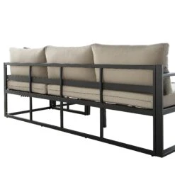 Albany Aluminium Corner Sofa Set With Reclining Back And Coffee Table, Taupe -Daals Shop OD SF 1023 TAUPE detail4